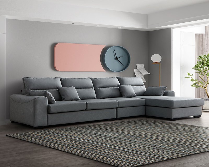 法蘭克福L型皮沙發