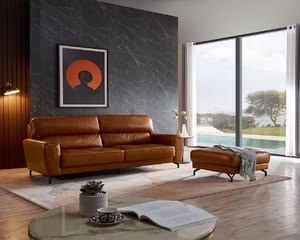 班頓L型真皮沙發