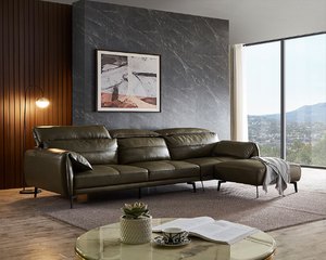 普利亞L型真皮沙發