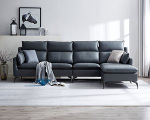 英倫時尚L型皮沙發