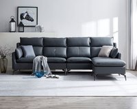 英倫時尚L型皮沙發