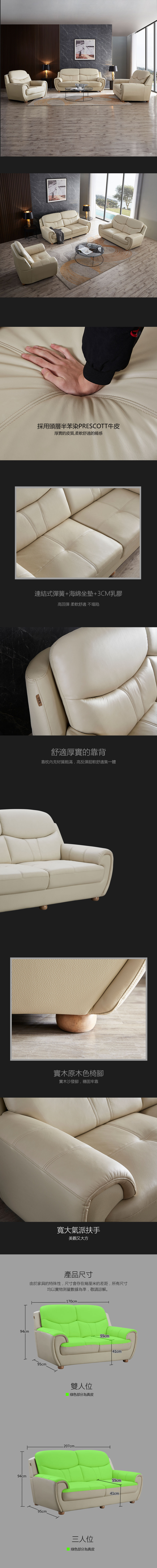 羅斯福2+3人座真皮沙發